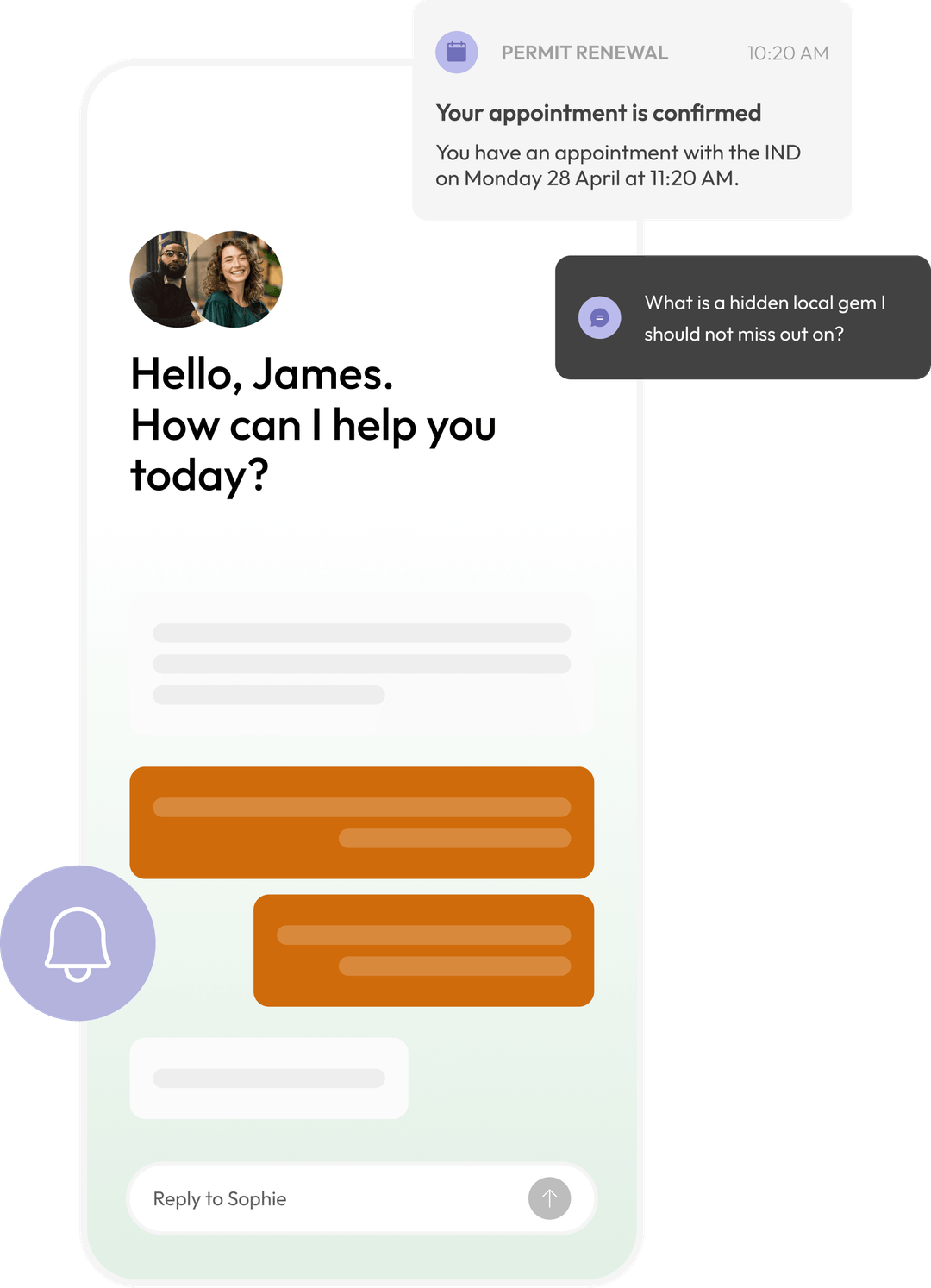 A chat with Sophie, Aveny's digital local friend